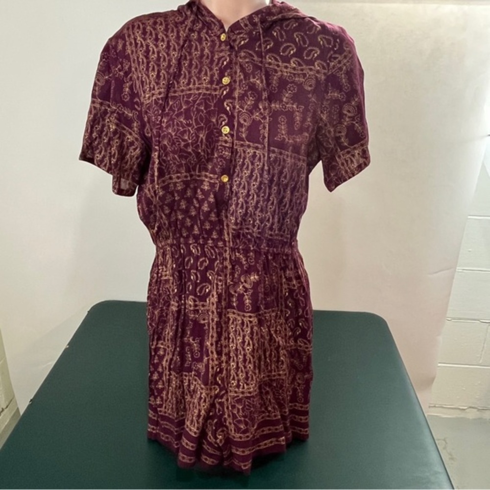 NWOT Earthbound Trading Co. Women Maroon Romper S (547)